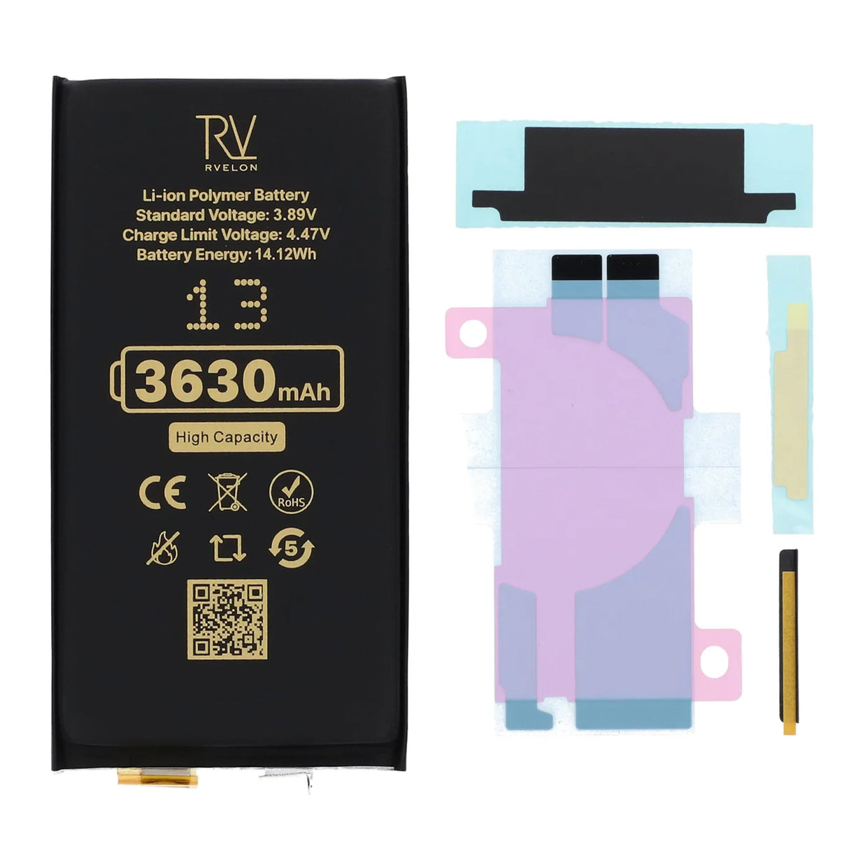 Rvelon Batteri til iPhone 13 3630mAh uden flexkabel
