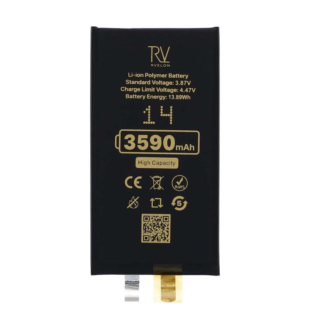 Rvelon Batteri til iPhone 14 3590mAh uden flexkabel