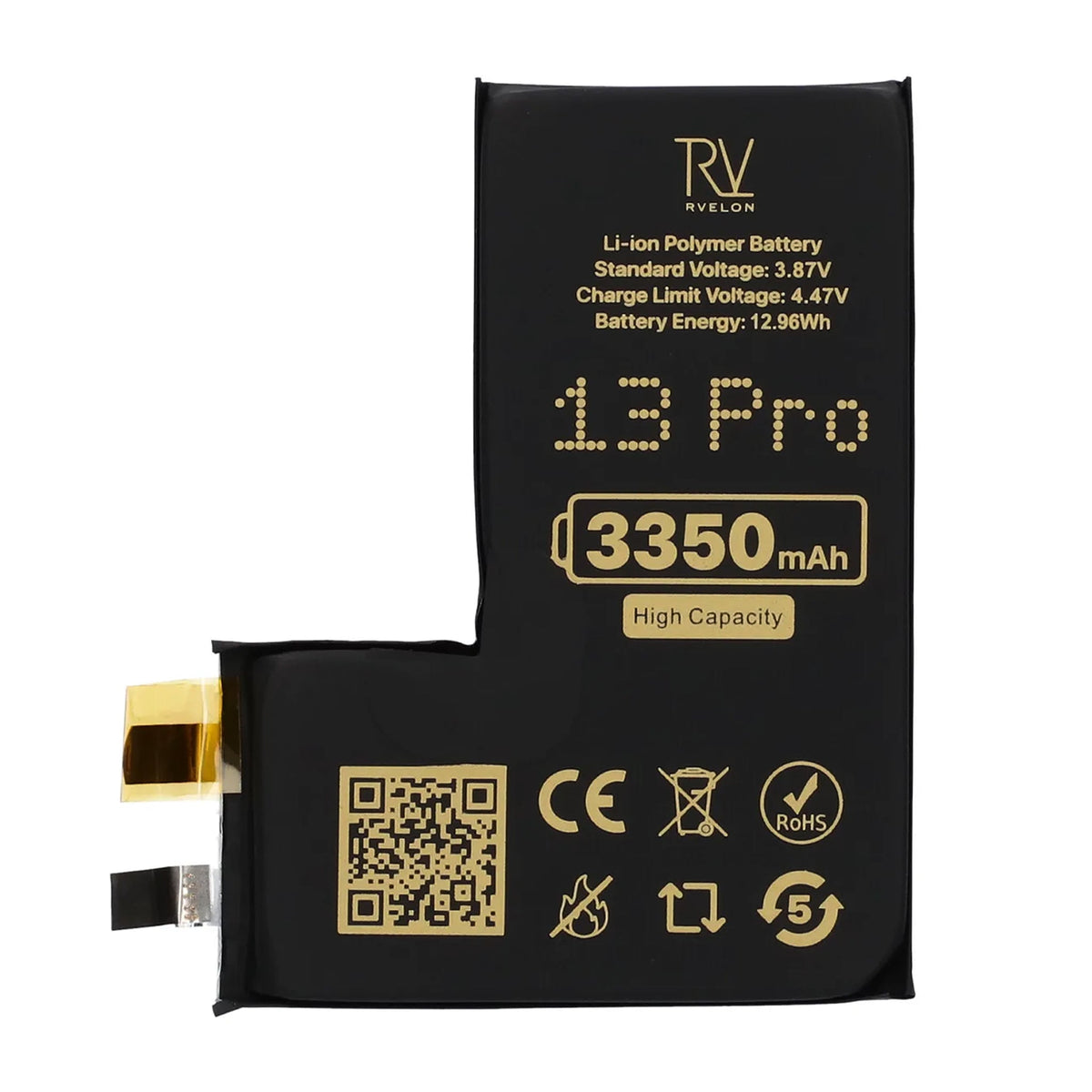 Rvelon Batteri til iPhone 13 Pro 3350mAh uden flexkabel