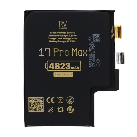Rvelon Batteri til iPhone 17 Pro Max 4823mAh uden flexkabel