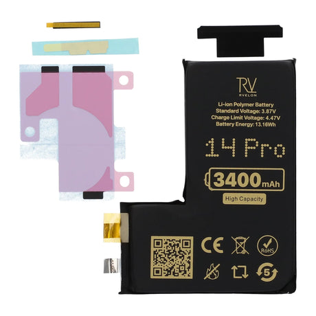 Rvelon Batteri til iPhone 14 Pro 3400mAh uden flexkabel