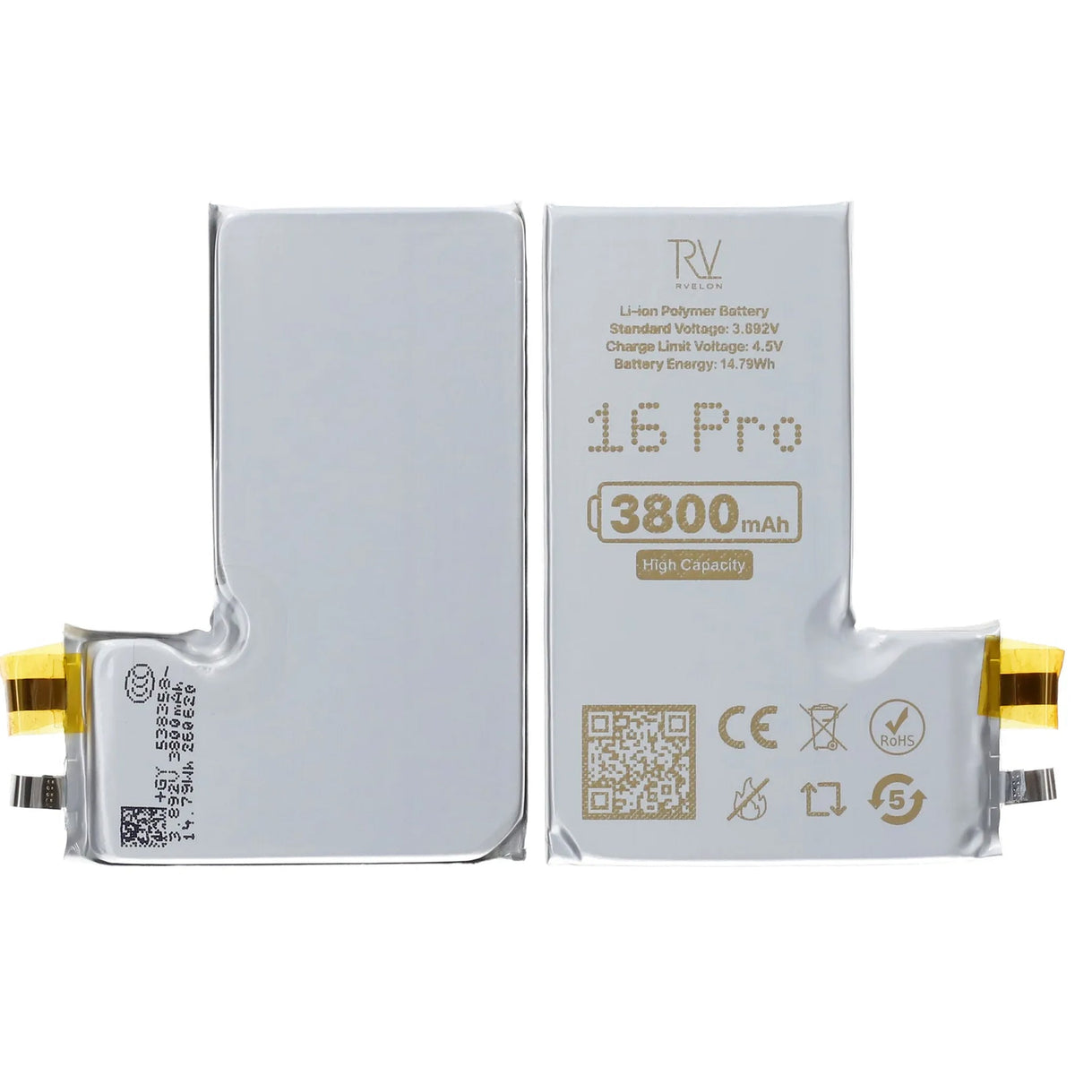 Rvelon Batteri til iPhone 16 Pro 3800mAh uden flexkabel