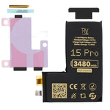Rvelon Batteri til iPhone 15 Pro 3480mAh uden flexkabel