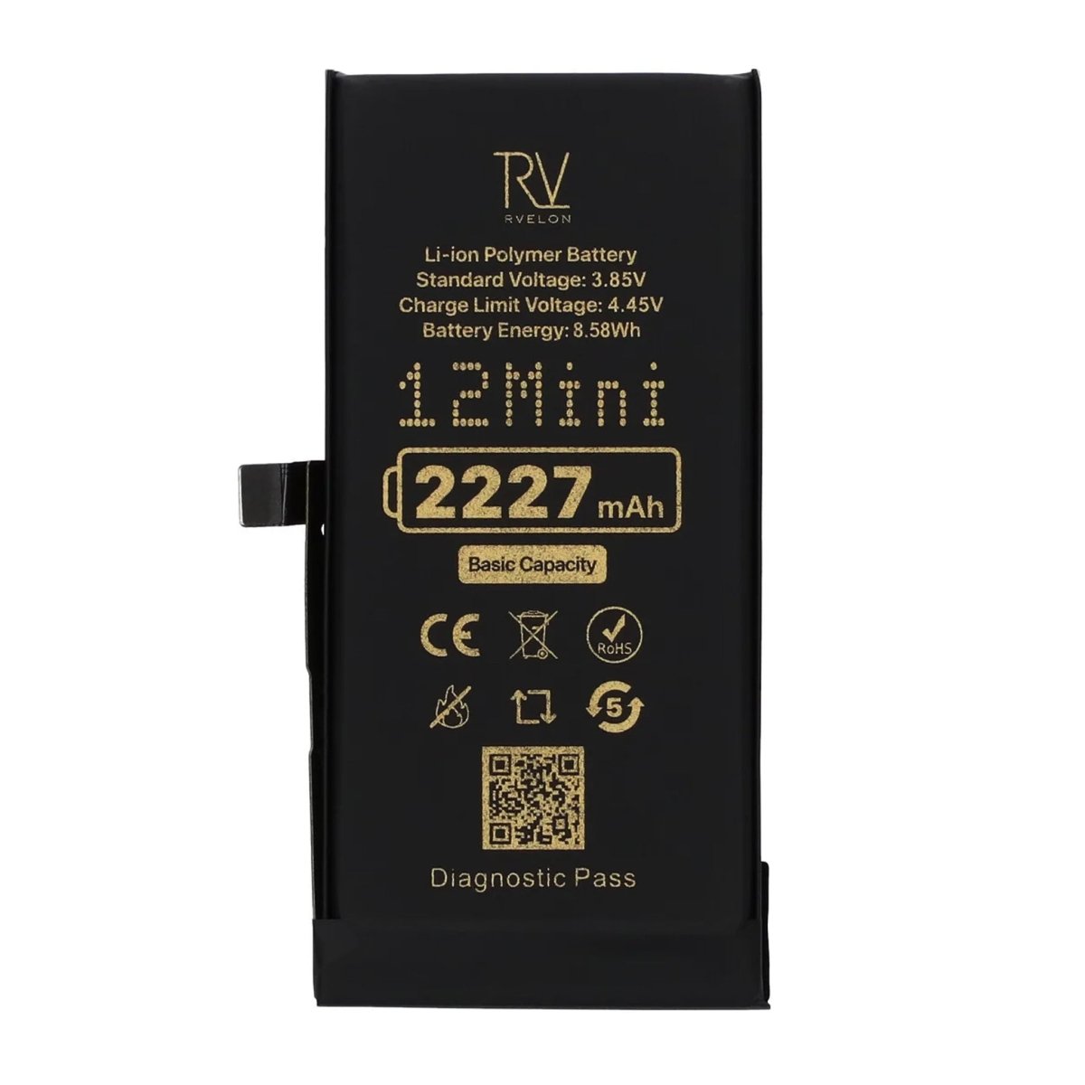 Rvelon Batteri til iPhone 12 Mini – 2227 mAh Original kapacitet