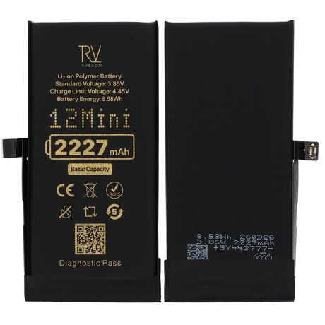 Rvelon Batteri til iPhone 12 Mini – 2227 mAh Original kapacitet
