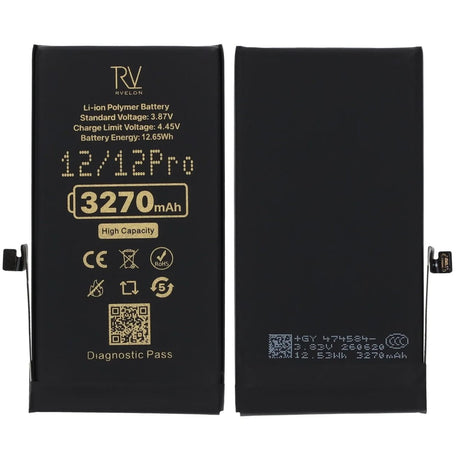 Rvelon Batteri til iPhone 12 og iPhone 12 Pro – 3270 mAh Høj kapacitet