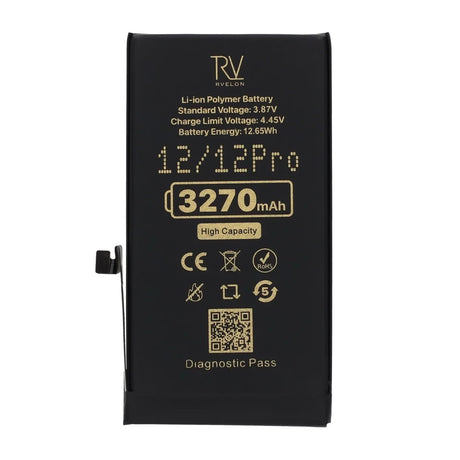 Rvelon Batteri til iPhone 12 og iPhone 12 Pro – 3270 mAh Høj kapacitet
