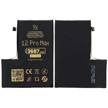Rvelon Batteri til iPhone 12 Pro Max – 3687 mAh Original kapacitet
