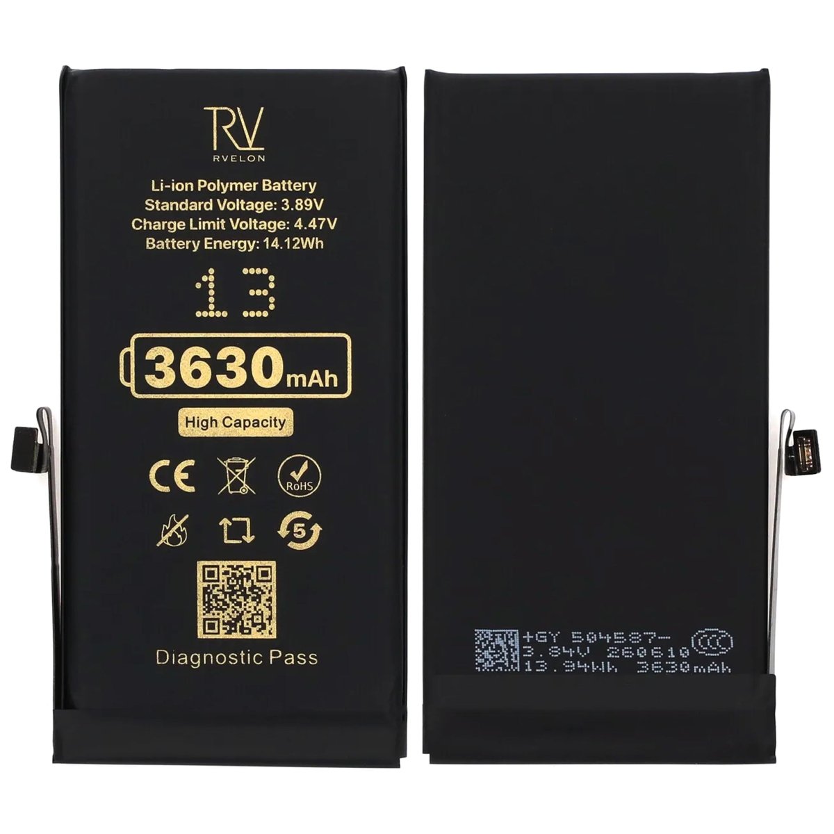 Rvelon Batteri til iPhone 13 – 3630 mAh høj kapacitet