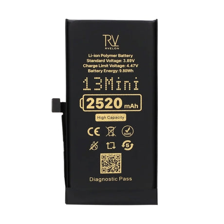 Rvelon Batteri til iPhone 13 Mini – 2520 mAh høj kapacitet