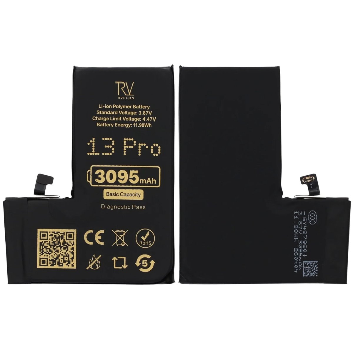 Rvelon Batteri til iPhone 13 Pro – 3095 mAh original kapacitet
