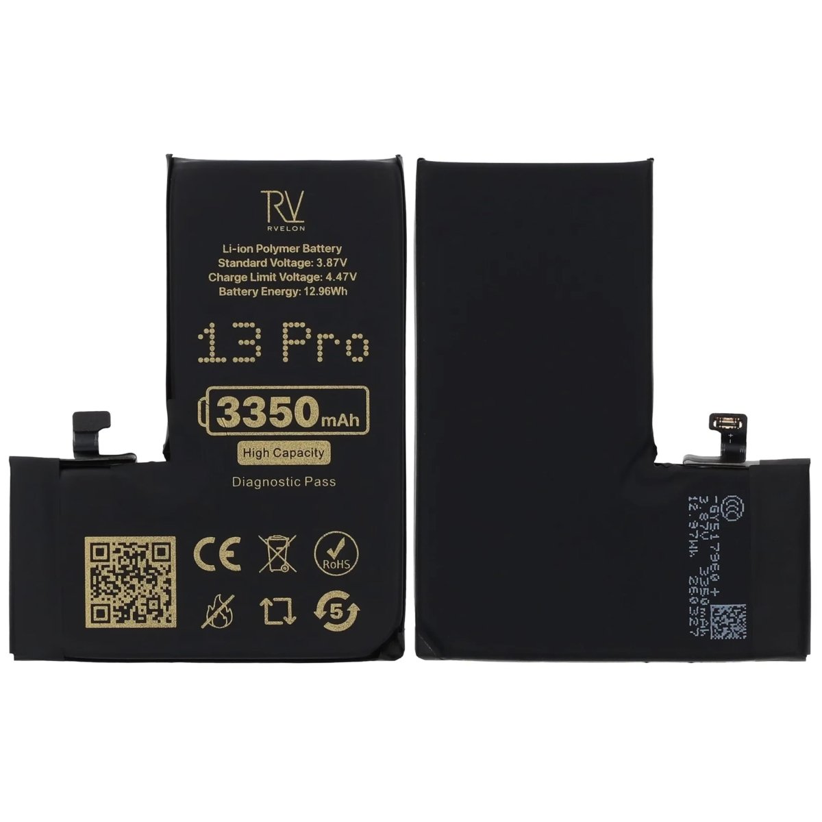 Rvelon Batteri til iPhone 13 Pro – 3350 mAh høj kapacitet