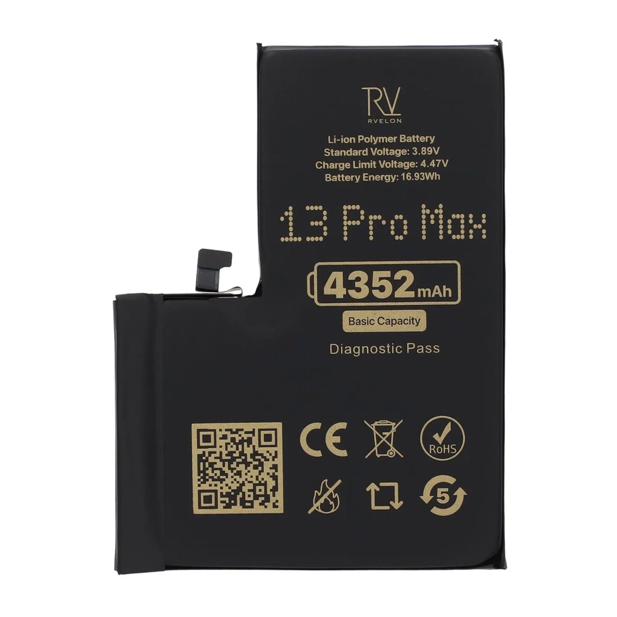 Rvelon Batteri til iPhone 13 Pro Max – 4352 mAh original kapacitet
