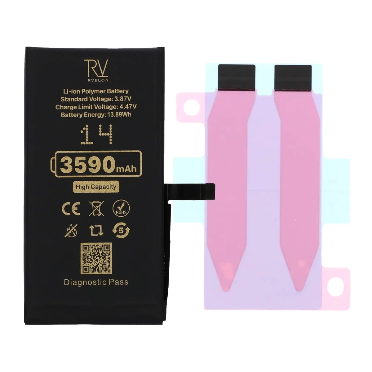 Rvelon Batteri til iPhone 14 – 3590 mAh høj kapacitet