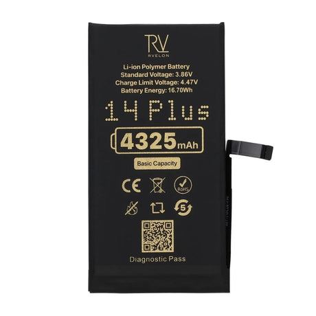 Rvelon Batteri til iPhone 14 Plus – 4325 mAh original kapacitet