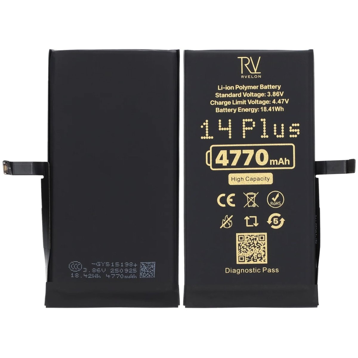 Rvelon Batteri til iPhone 14 Plus – 4770 mAh høj kapacitet