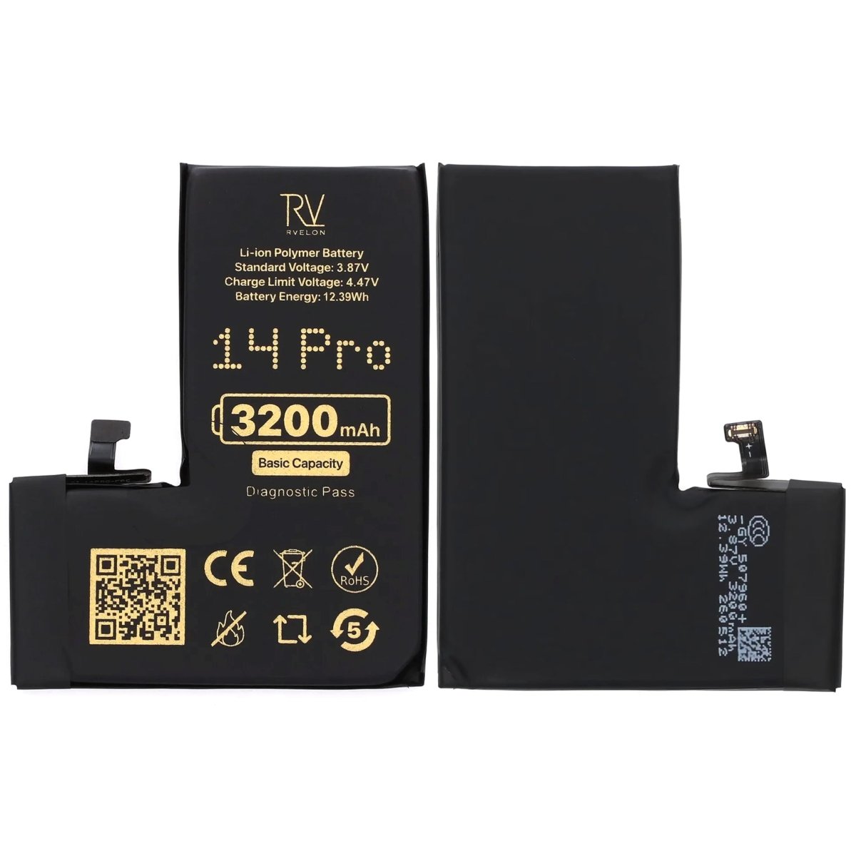 Rvelon Batteri til iPhone 14 Pro – 3200 mAh original kapacitet