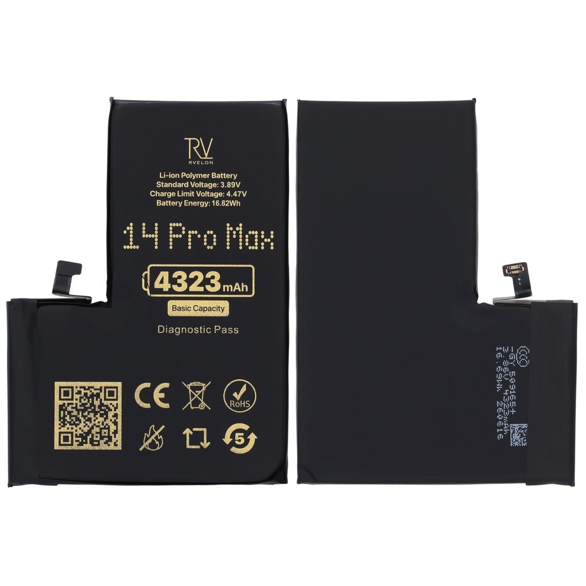 Rvelon Batteri til iPhone 14 Pro Max – 4323 mAh original kapacitet