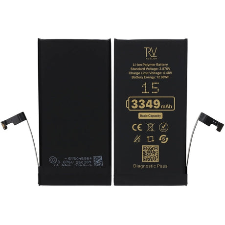 Rvelon Batteri til iPhone 15 – 3349 mAh original kapacitet