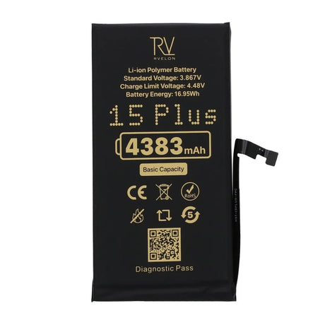 Rvelon Batteri til iPhone 15 Plus – 4383 mAh original kapacitet
