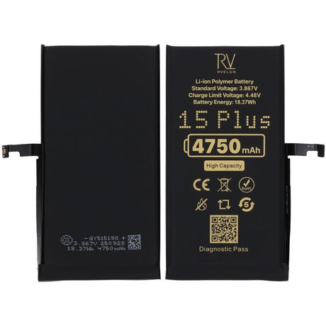 Rvelon Batteri til iPhone 15 Plus – 4750 mAh høj kapacitet