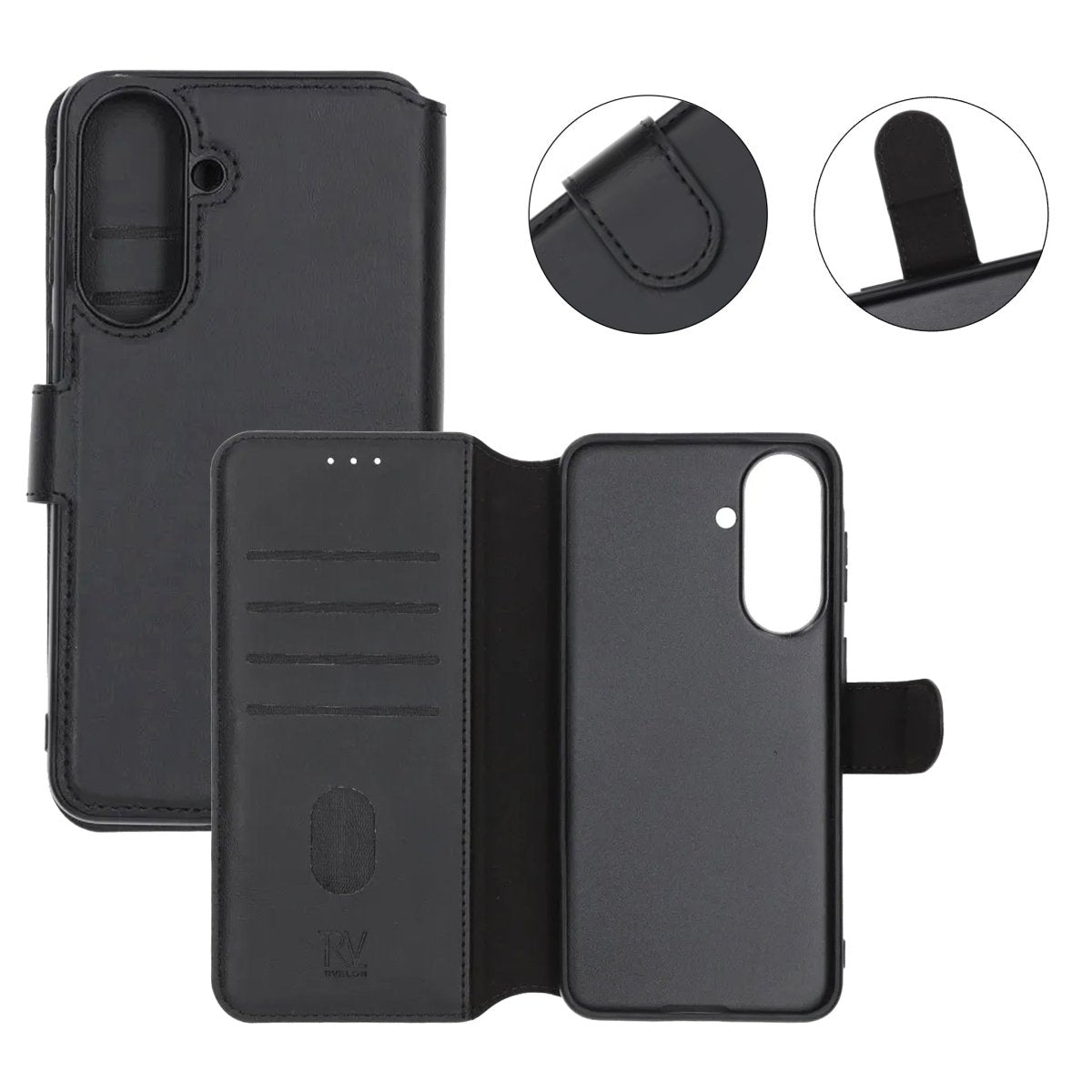 Rvelon Samsung Galaxy A57 Etui med 4 Kortholder Sort