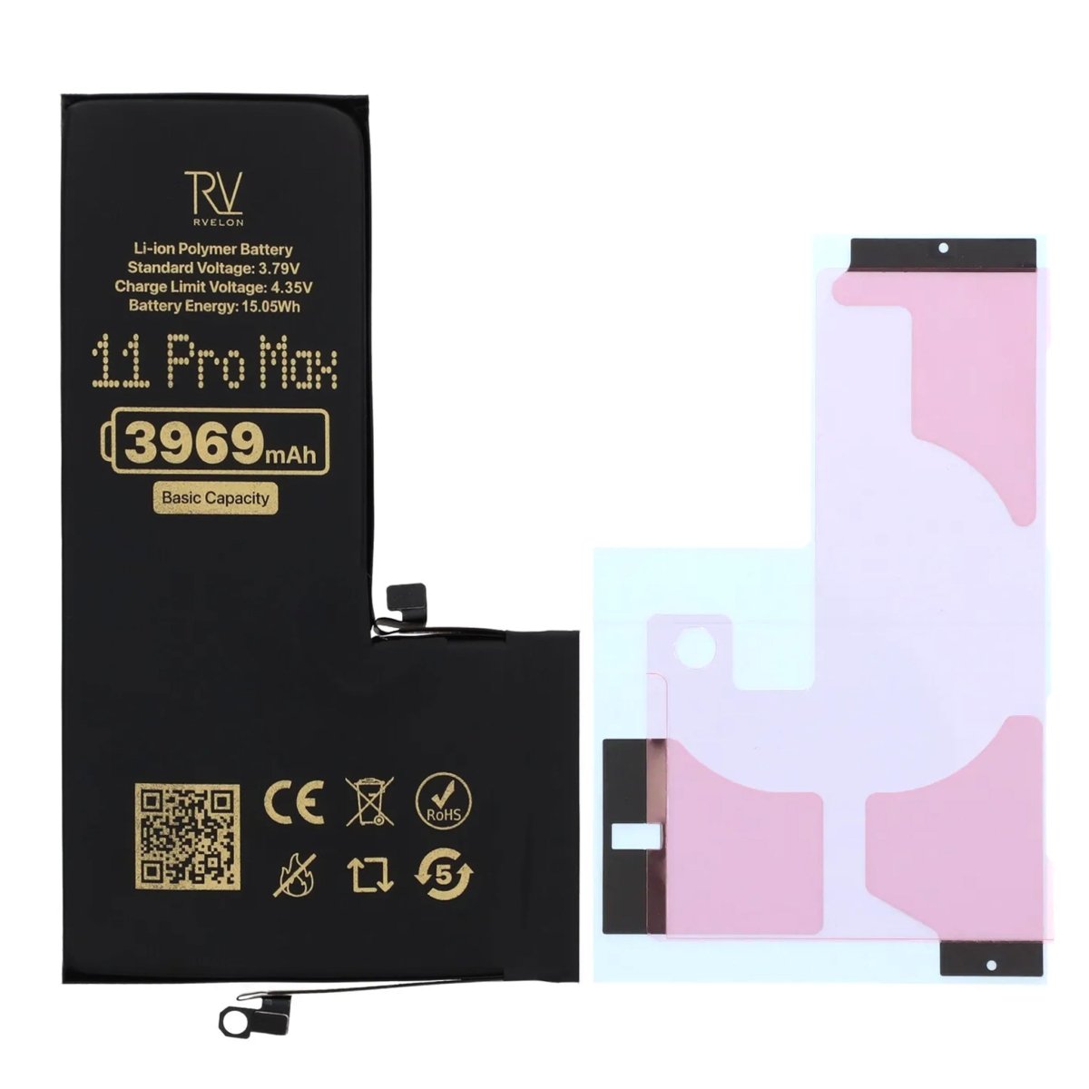 Rvelon Premium Batteri til iPhone 11 Pro Max - 3969mAh