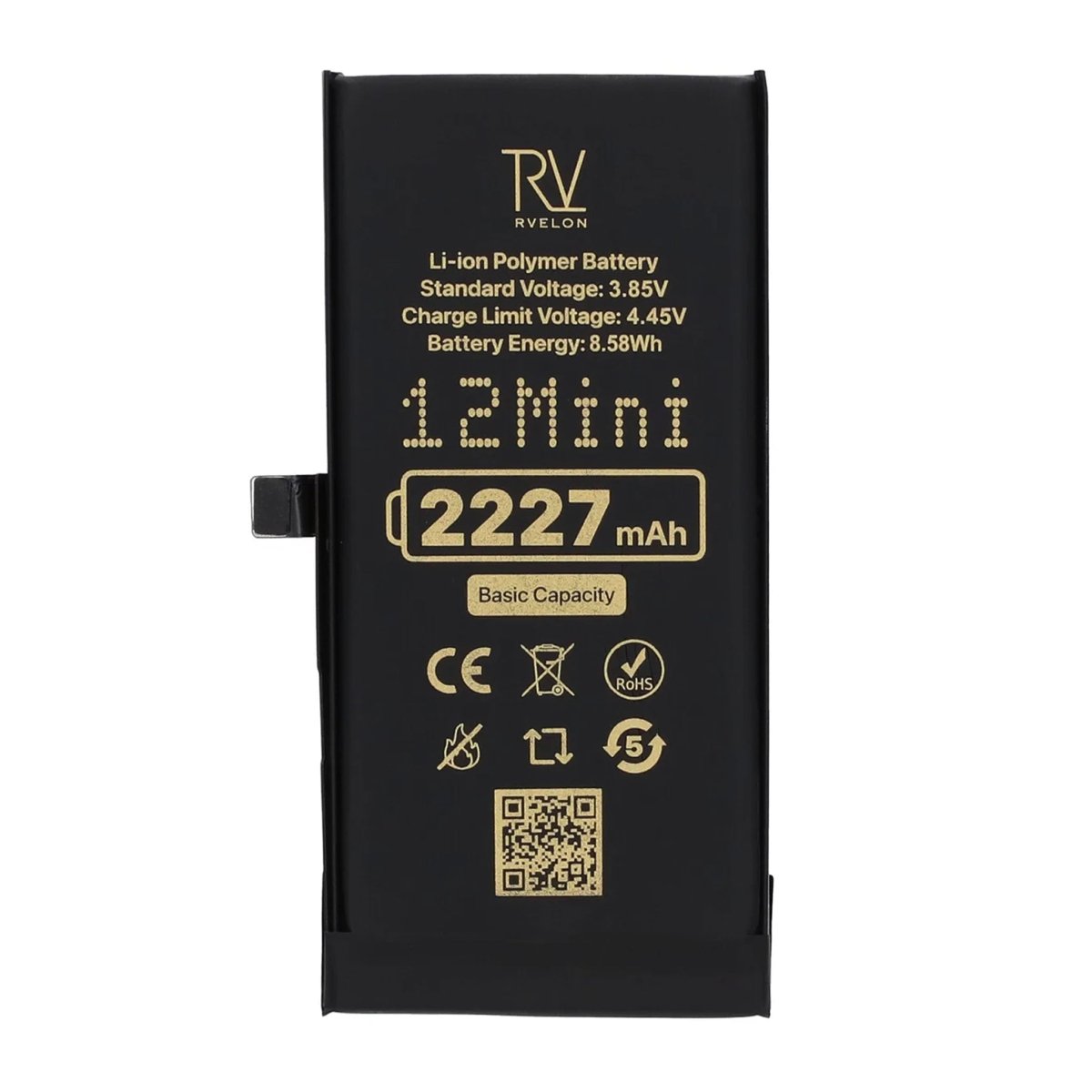 Rvelon Premium Batteri til iPhone 12 Mini - 2227mAh