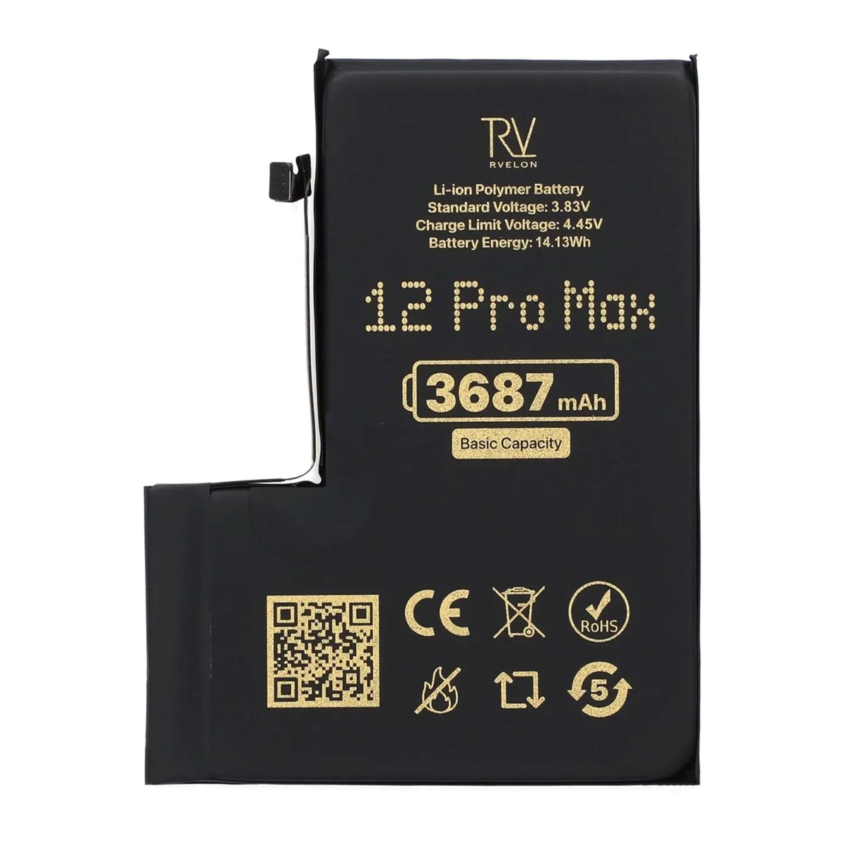 Rvelon Premium Batteri til iPhone 12 Pro Max - 3687mAh
