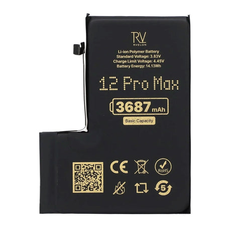 Rvelon Premium Batteri til iPhone 12 Pro Max - 3687mAh