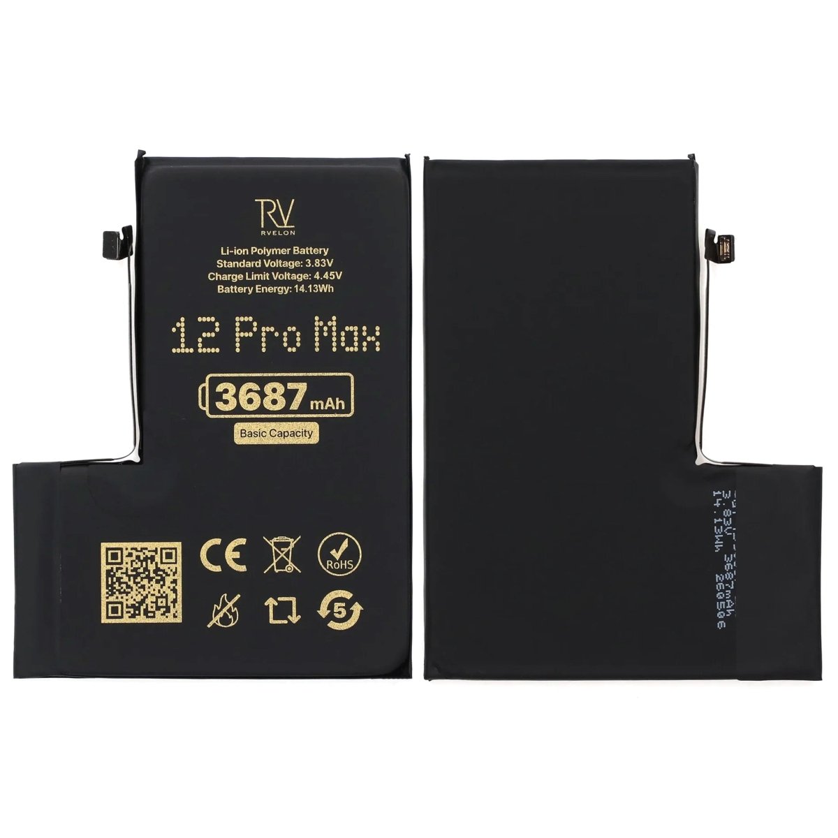 Rvelon Premium Batteri til iPhone 12 Pro Max - 3687mAh