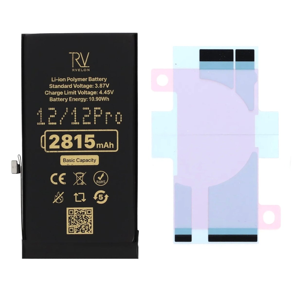 Rvelon Premium Batteri til iPhone 12/12 Pro - 2815mAh