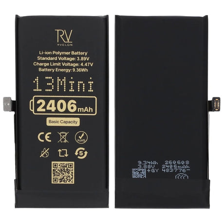 Rvelon Premium Batteri til iPhone 13 Mini - 2406mAh