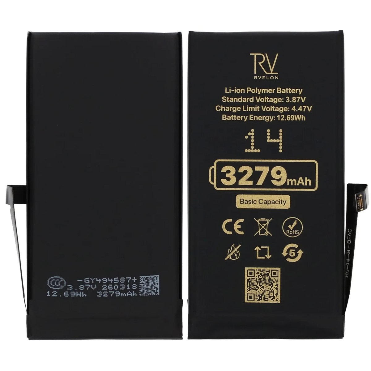 Rvelon Premium Batteri til iPhone 14 - 3279mAh