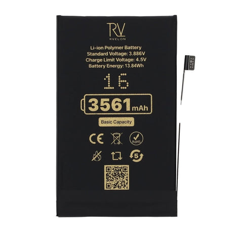Rvelon Premium Batteri til iPhone 16 - 3561mAh