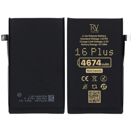 Rvelon Premium Batteri til iPhone 16 Plus - 4674mAh