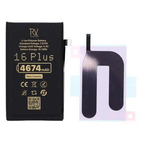 Rvelon Premium Batteri til iPhone 16 Plus - 4674mAh