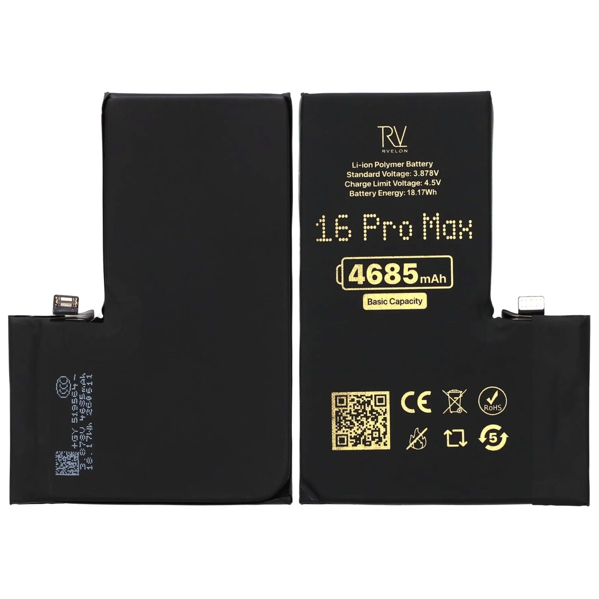 Rvelon Premium Batteri til iPhone 16 Pro Max - 4685 mAh