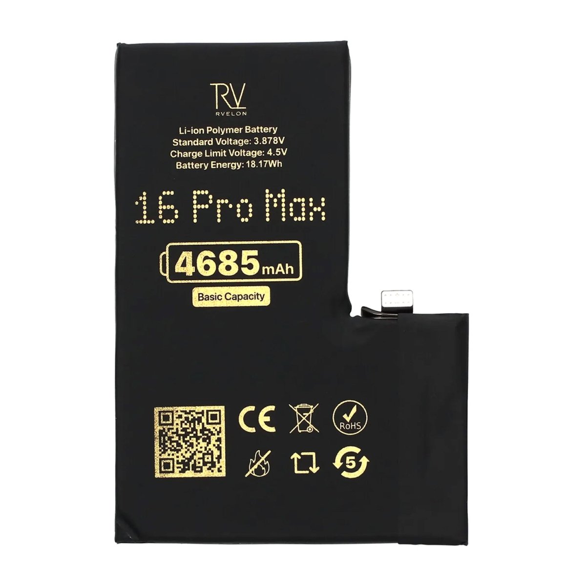 Rvelon Premium Batteri til iPhone 16 Pro Max - 4685 mAh