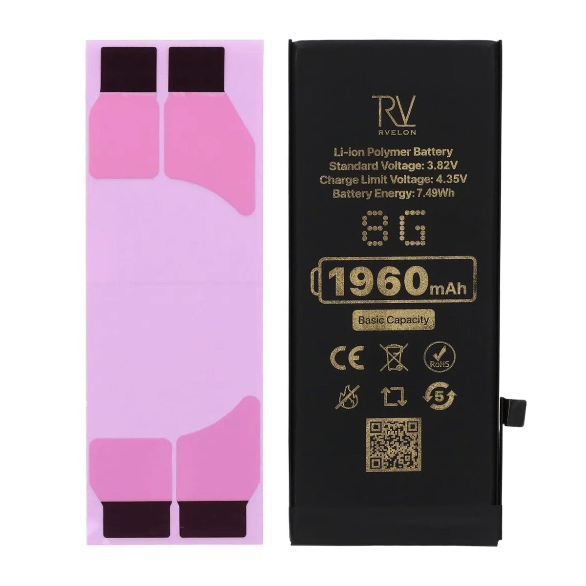 Rvelon Premium Batteri til iPhone 8 - 1960mAh
