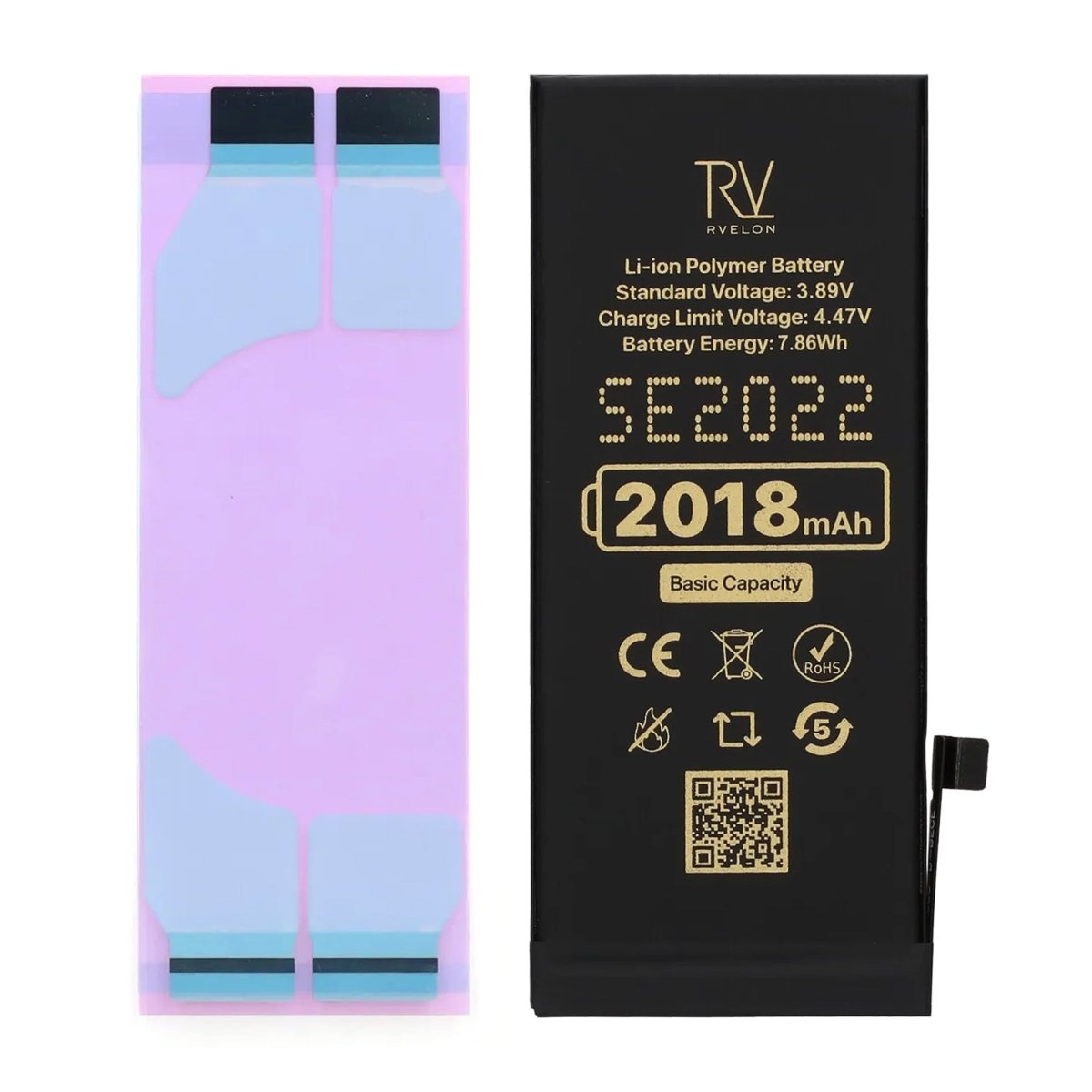 Rvelon Premium Batteri til iPhone SE 2022 - 2018mAh