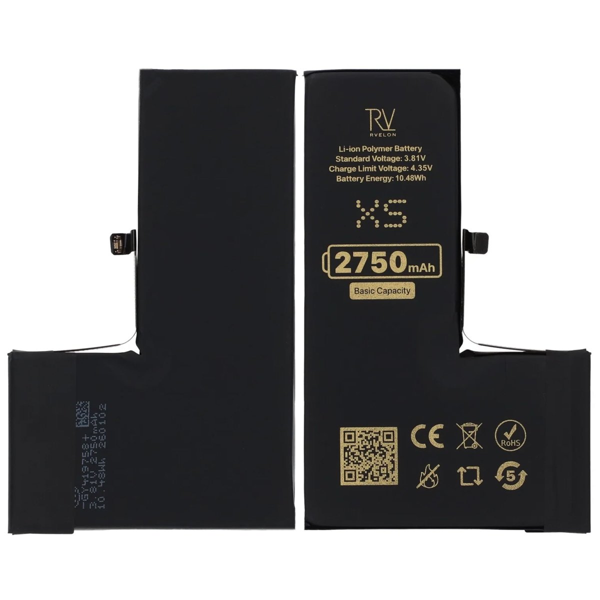 Rvelon Premium Batteri til iPhone XS - 2750mAh
