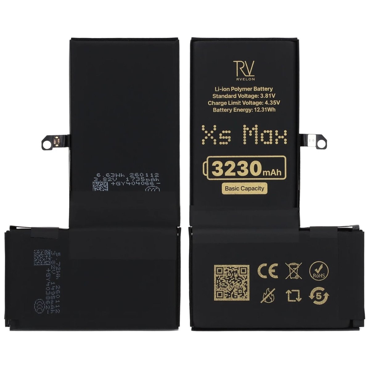 Rvelon Premium Batteri til iPhone XS Max - 3230mAh