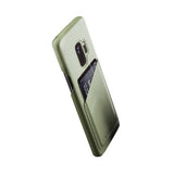 Mujjo Samsung Galaxy S9 Cover Full Leather Wallet Case Oliven Grøn