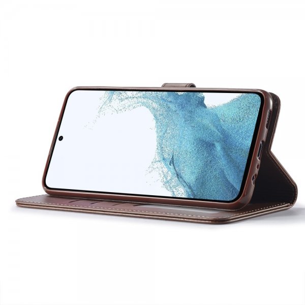 Lc.Imeeke Samsung Galaxy A05s Cover med Kortlomme Standerfunktion Mørkebrun