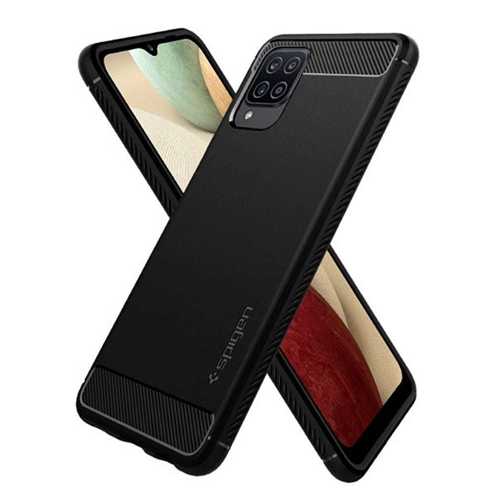 Spigen Samsung Galaxy A12 Cover Rugged Armor Mat Sort