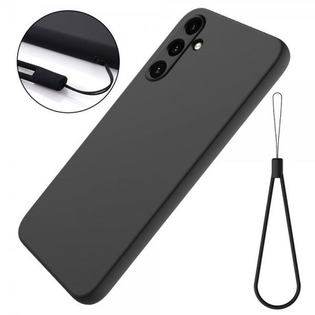 Samsung Galaxy A15 Cover med Strap Silikone Sort