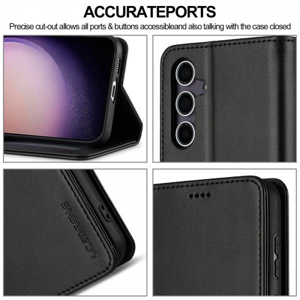 Lc.Imeeke Samsung Galaxy A16 Cover med Kortlomme Stativfunktion Sort
