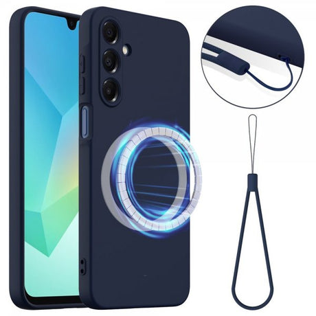 Samsung Galaxy A16 Cover med Rem Silikone MagSafe Mørkeblå