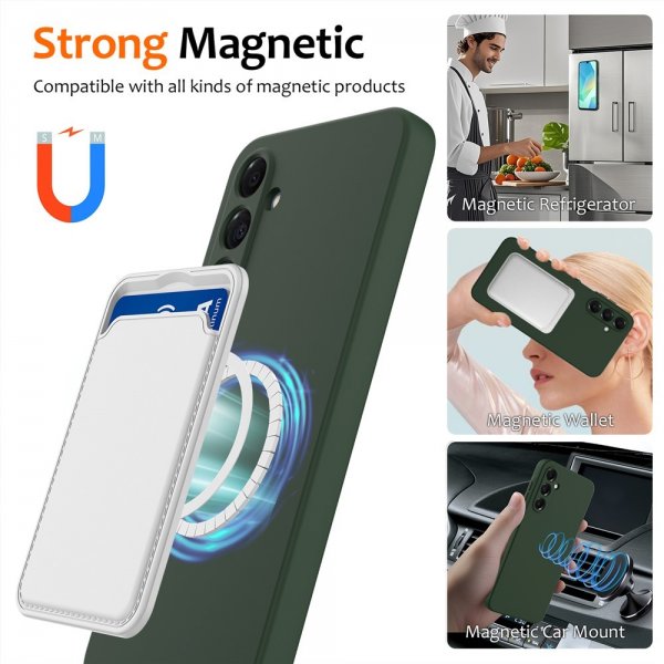 Samsung Galaxy A16 Cover med Rem Silikone MagSafe Mørkegrøn